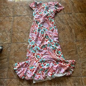 rhode lulani dress pink Rhode Lulani Dress in LOTUS BLOCK HOT PINK